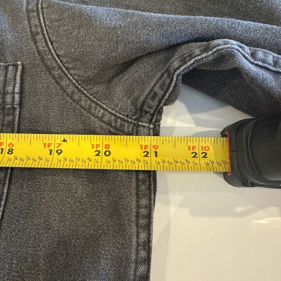 Harley Davidson Shirt Womens M Gray Denim Embroidered Button Up Motorcycle Biker - Picture 7 of 9